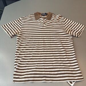 Polo Ralph Lauren Brown/White Stripes. Size Small